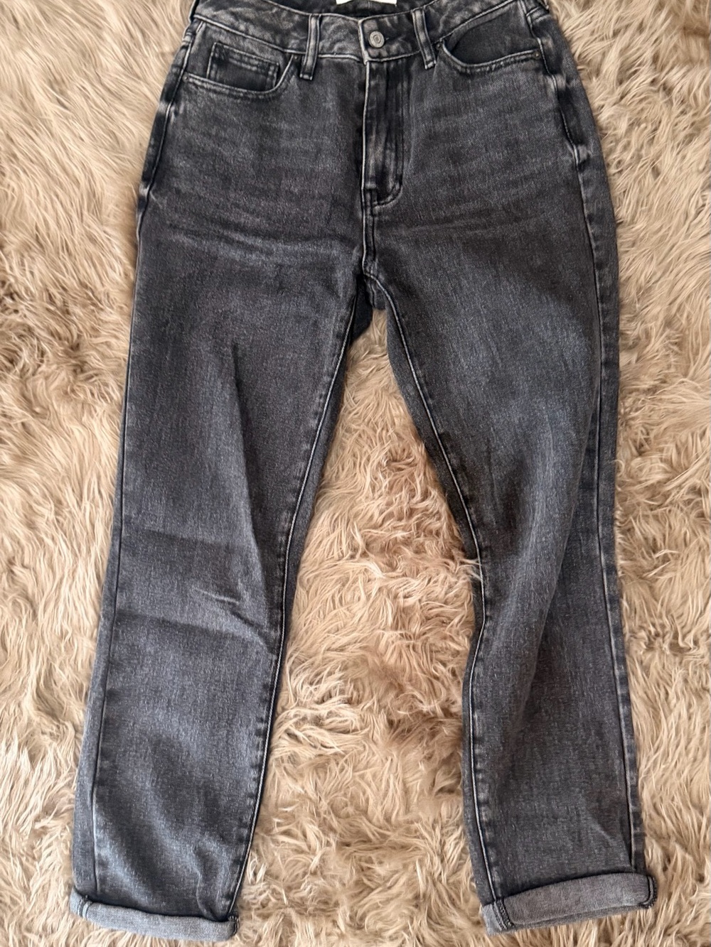 PacSun Women's Straight Leg Jeans in Washed Black Mom Jean Size 24